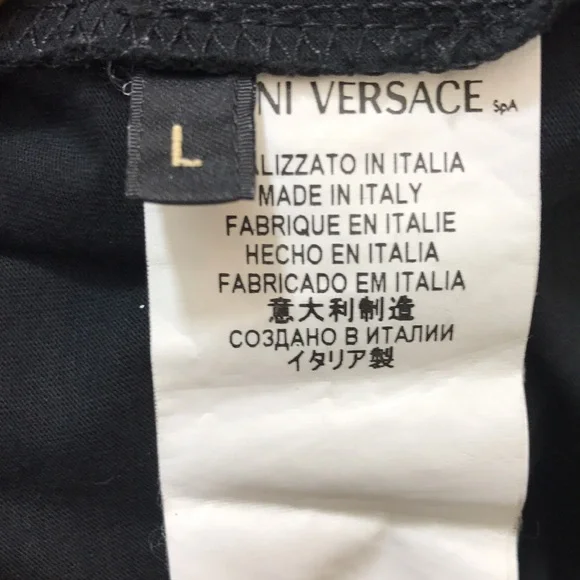 GIANNI VERSACE Black & Gold Beaded Medusa T-Shirt - Picture 9 of 9